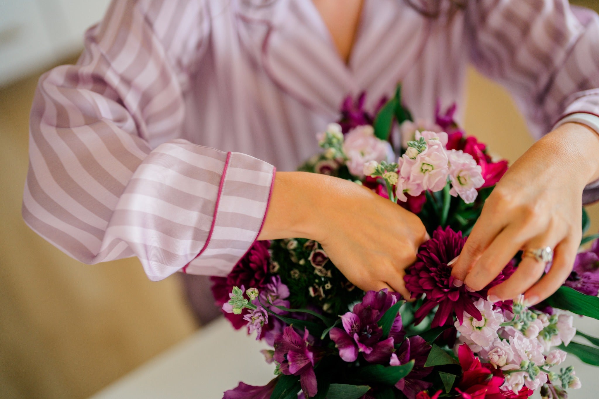 Lilac flowers and The Market Wife sleepwear