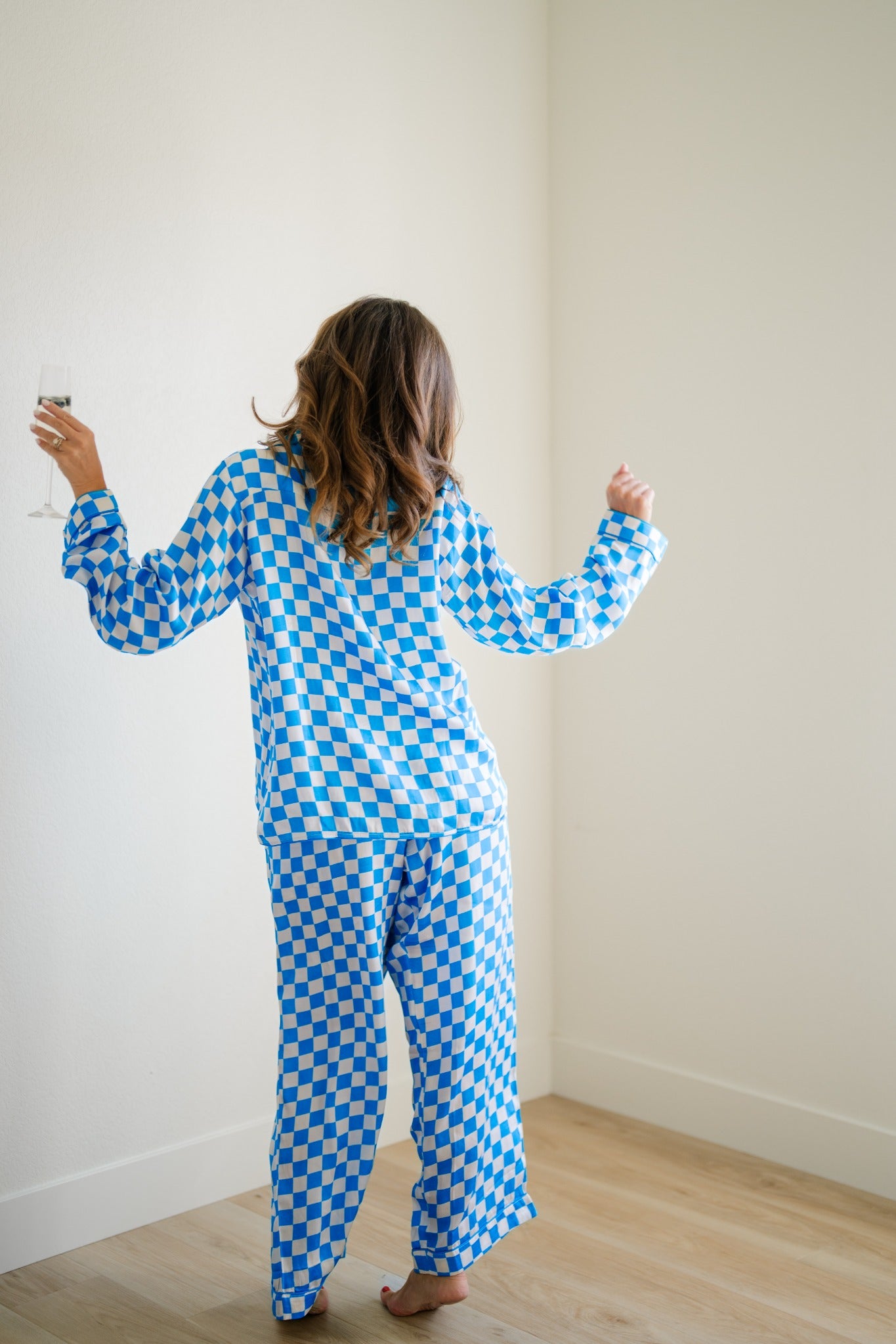 Blueberry Check relaxed back view