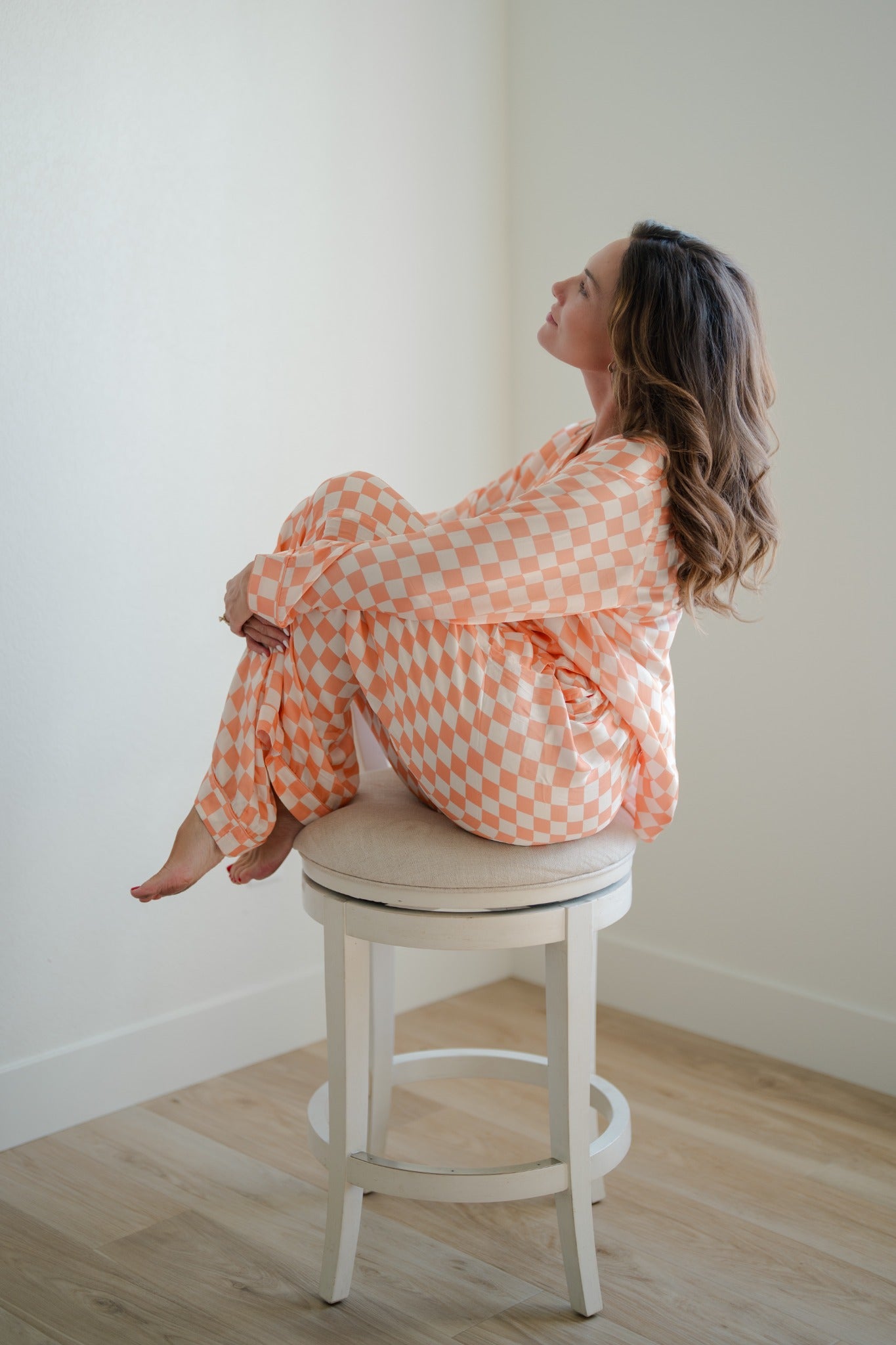 Grapefruit Check side chair view