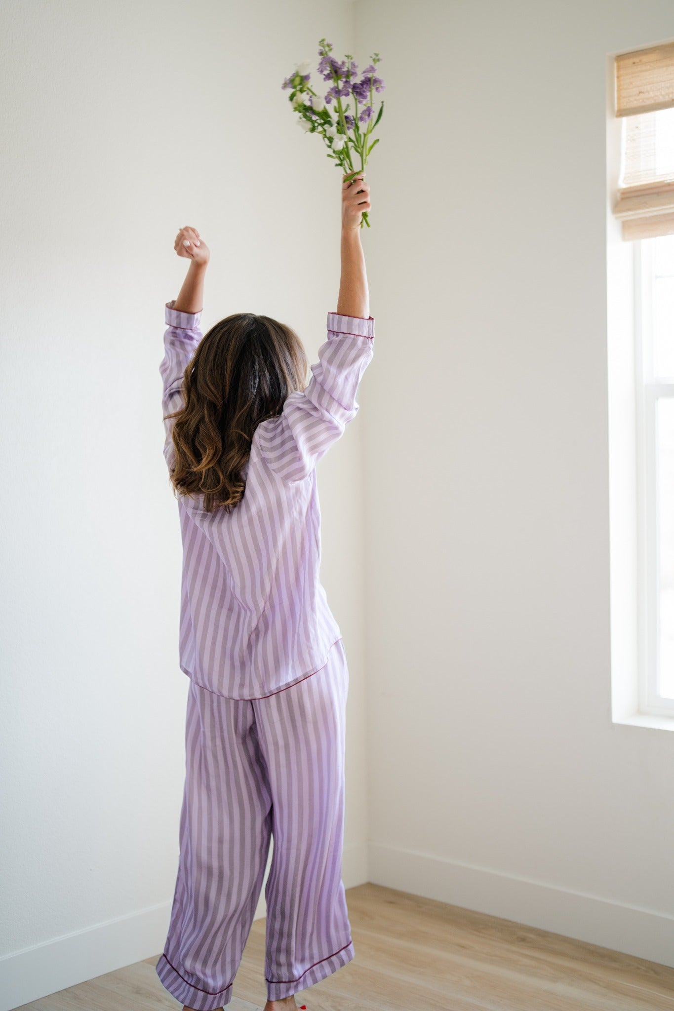 Lilacs in Spring pajama set back view