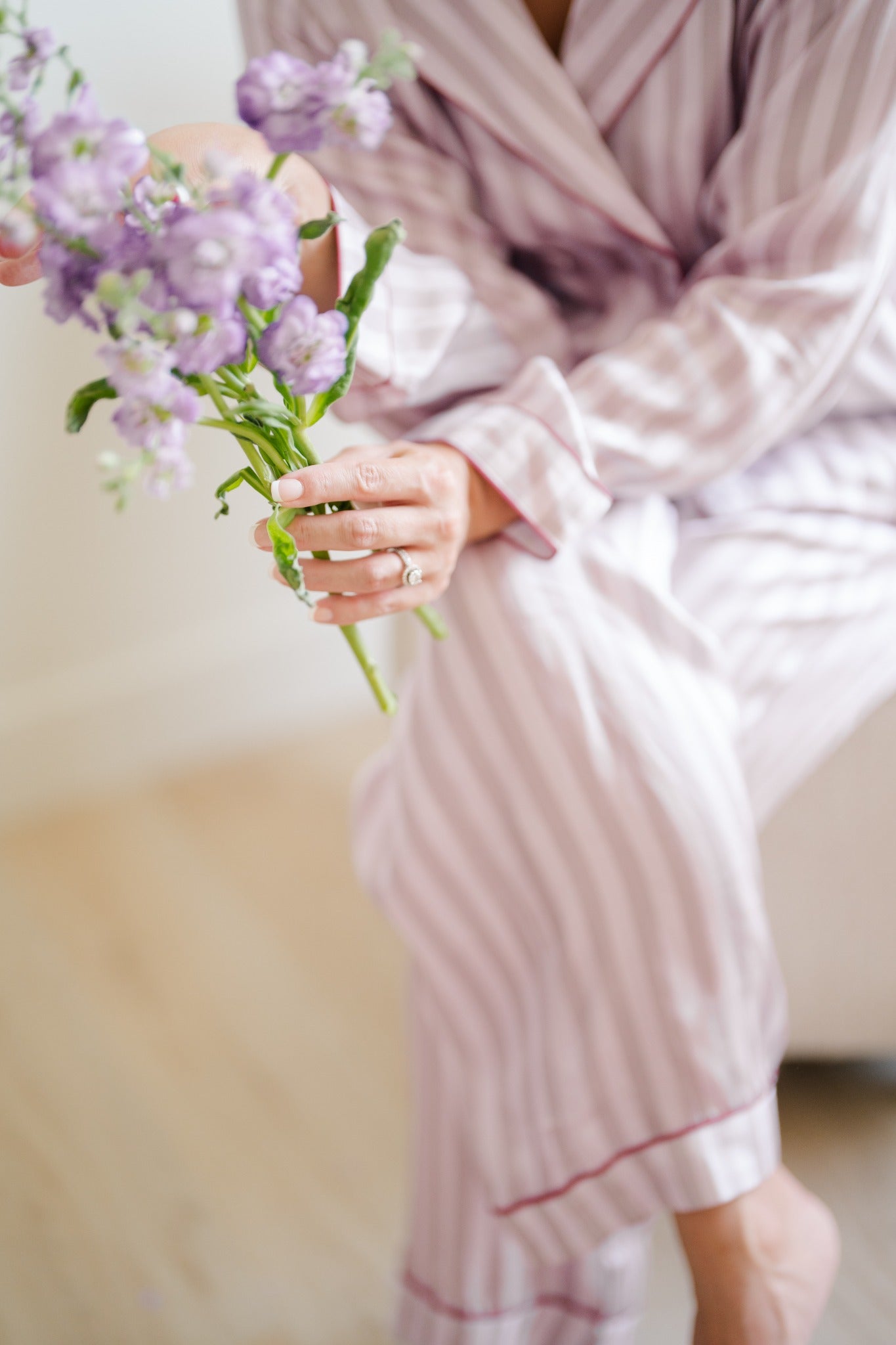 Lilacs in Spring pajama set flower detail
